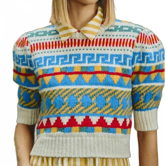 NEW HUNTER BELL odette sweater in kent fairisle - Picture 4 of 5